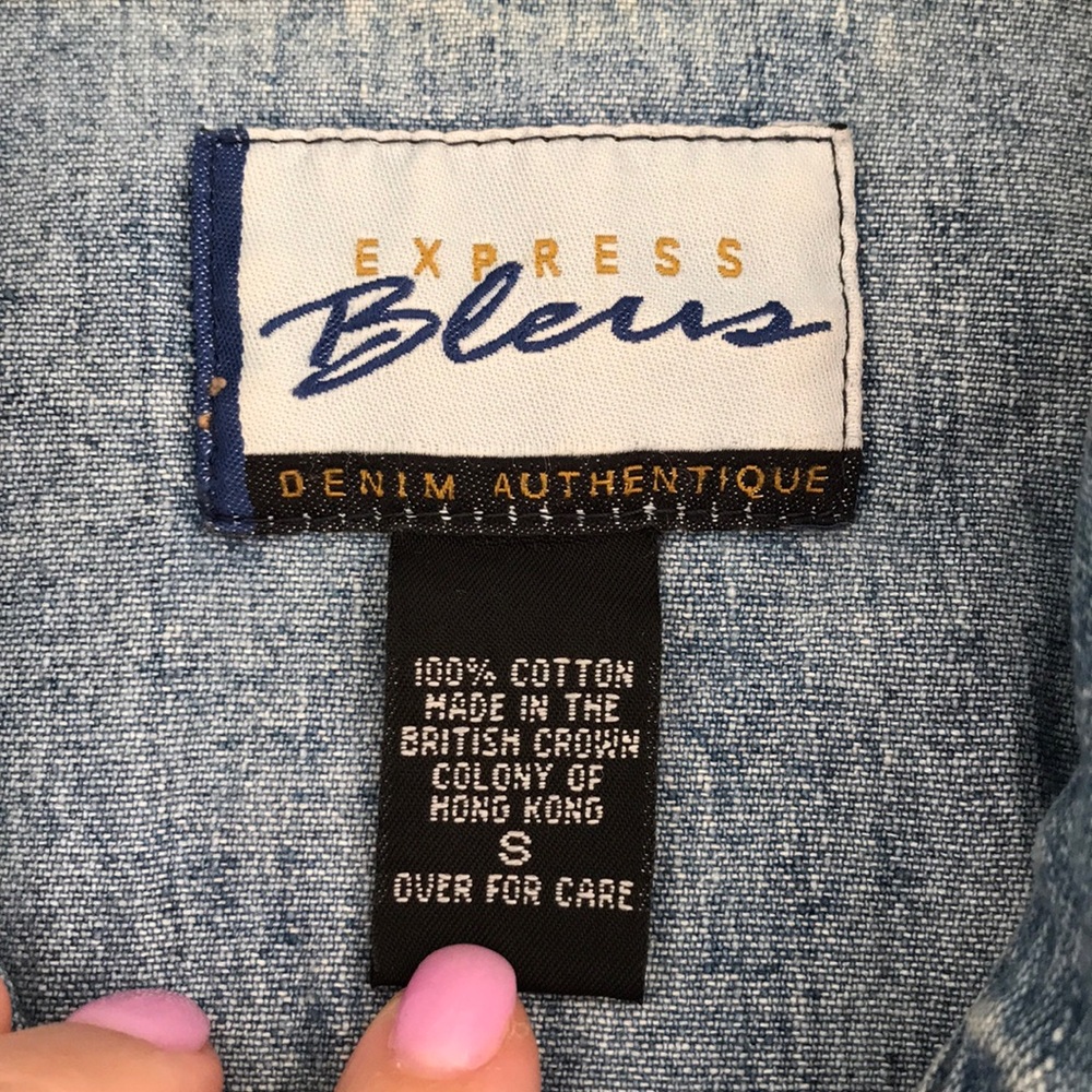 Vintage Express Denim Crop Jacket Sz S - Picture 5 of 5